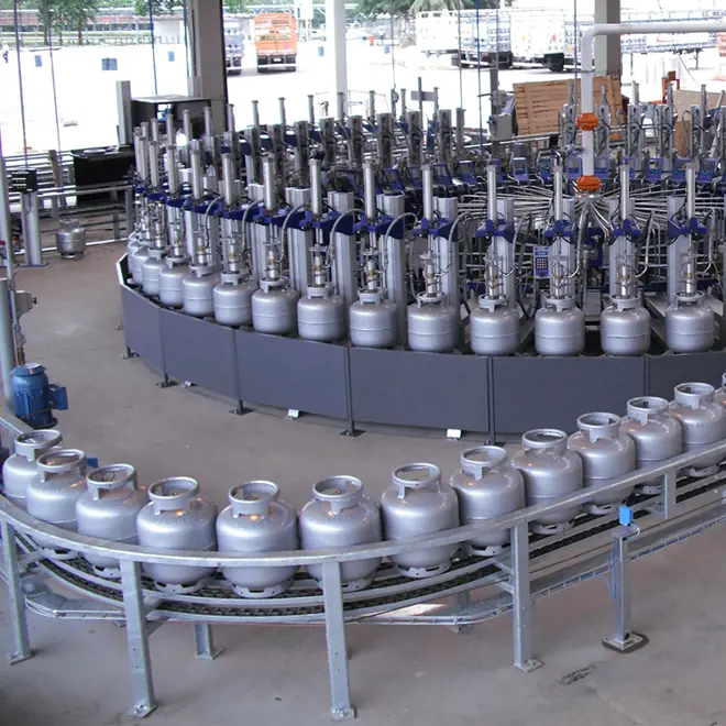 image of a FLEXSPEED carrousel gray with grey LPG cylinders