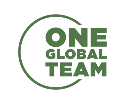 a green logo saying one globale team