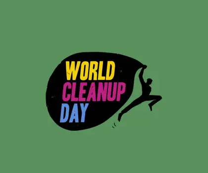 World Cleanup Day logo on green background