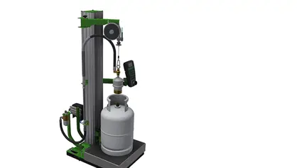 3D illustration of universal filling machine UFM with manual/semi-automatic filling head