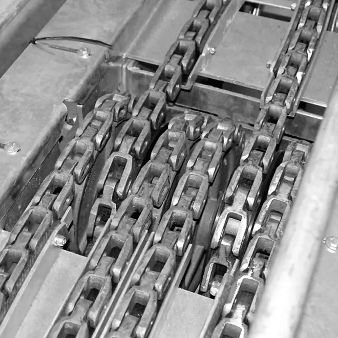 Dry chain conveyor Image of a dry dry conveyor chain