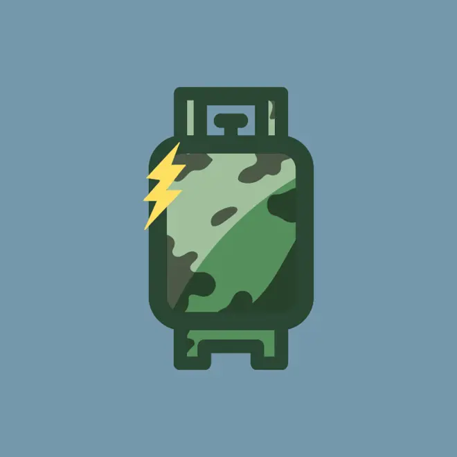 dirty gas cylinder that has static electric