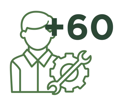 icon of a guy a gear and spanner and the number +350