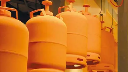 New painted gas bottles