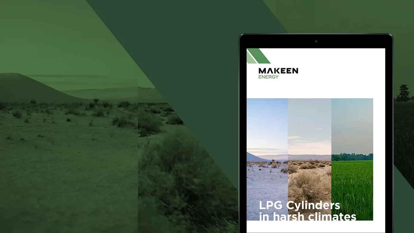 An ipad with the e-book: LPG cylinders in harsh climates